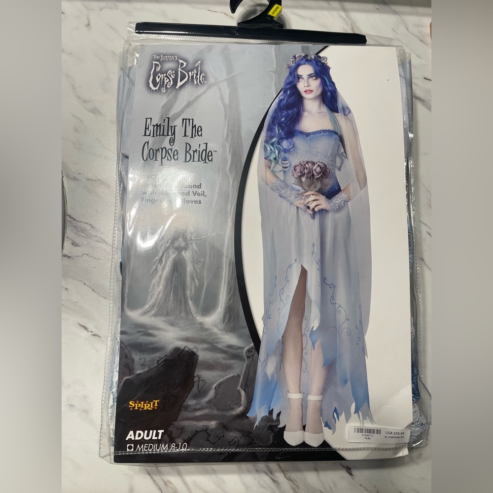 Spirit Emily The Corpse Bride Costume - Blue and White